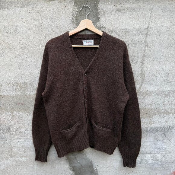 70's McGregor Shaggy Brown Cardigan Sweater - Picture 1 of 6